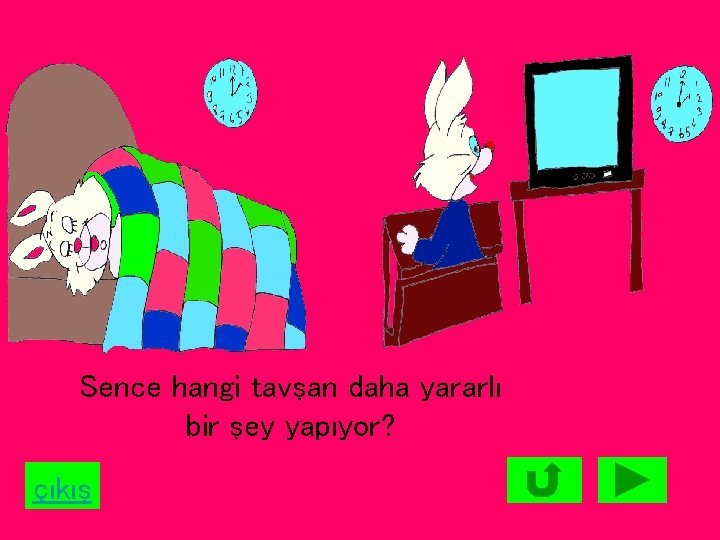 Sence hangi tavşan daha yararlı bir şey yapıyor? çıkış 