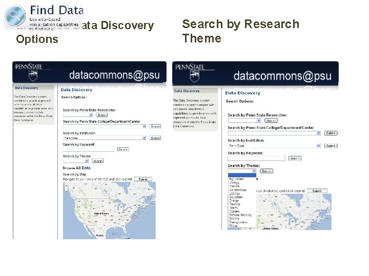 Enhanced Data Discovery Options Search by Research Theme 