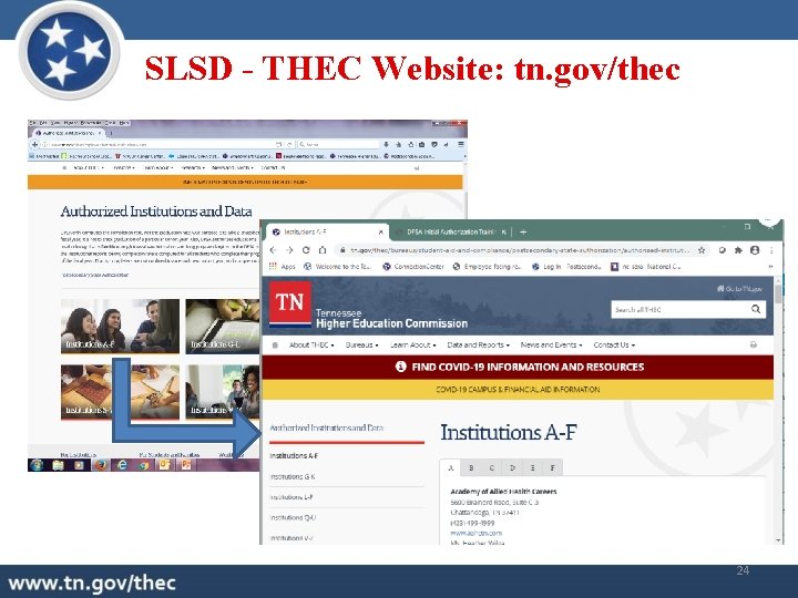 SLSD - THEC Website: tn. gov/thec 24 