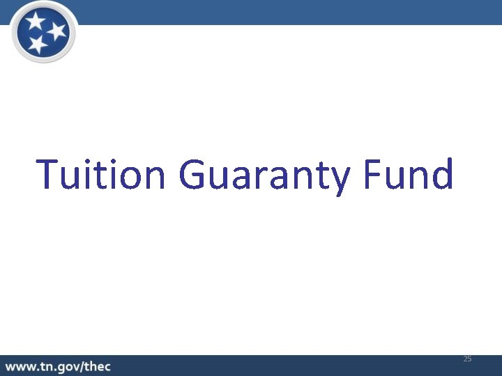 Tuition Guaranty Fund 25 