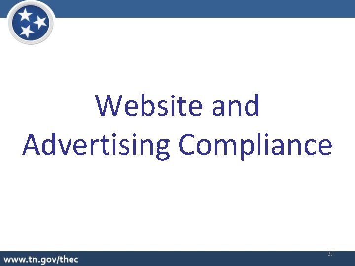 Website and Advertising Compliance 29 