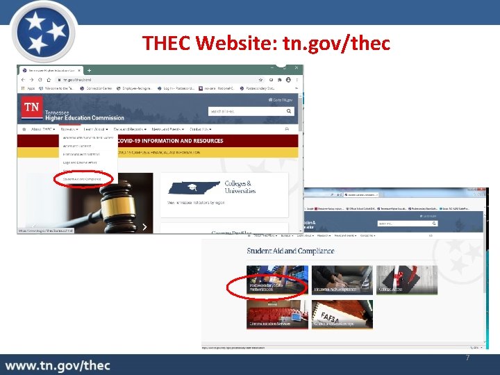 THEC Website: tn. gov/thec 7 