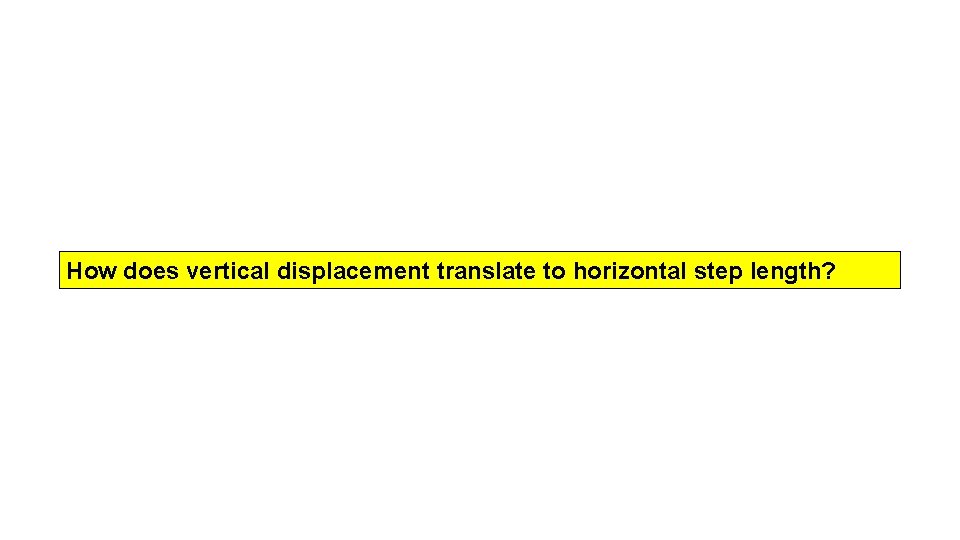 How does vertical displacement translate to horizontal step length? 