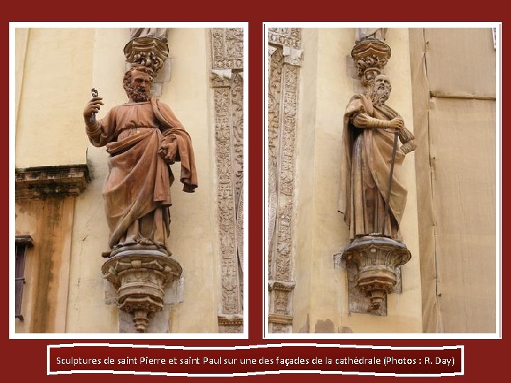 Sculptures de saint Pierre et saint Paul sur une des façades de la cathédrale