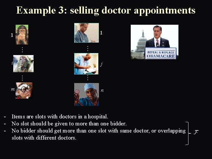 Example 3: selling doctor appointments 1 1 … … i j … … m