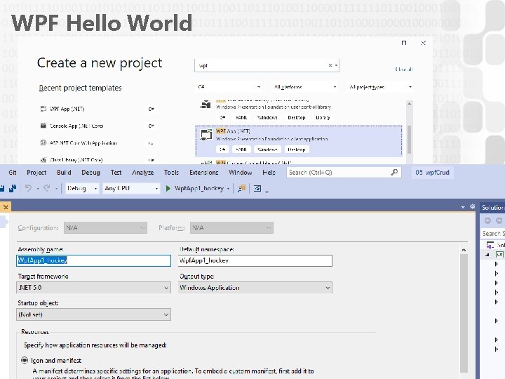 Software engineering and GUI design WPF Hello World