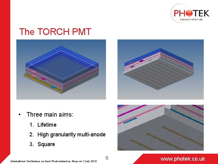 The TORCH PMT • Three main aims: 1. Lifetime 2. High granularity multi-anode 3.