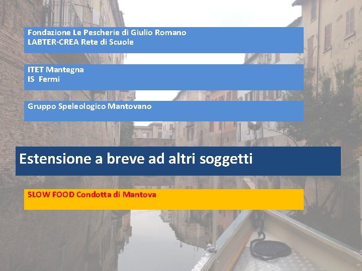 Fondazione Le Pescherie di Giulio Romano LABTER-CREA Rete di Scuole ITET Mantegna IS Fermi