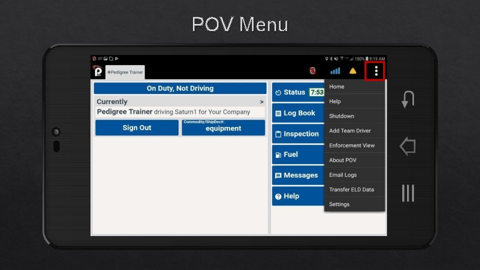 POV Menu 