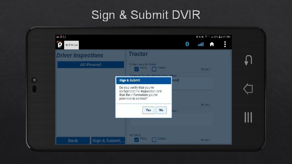 Sign & Submit DVIR 