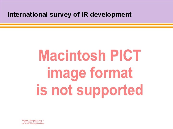 International survey of IR development 