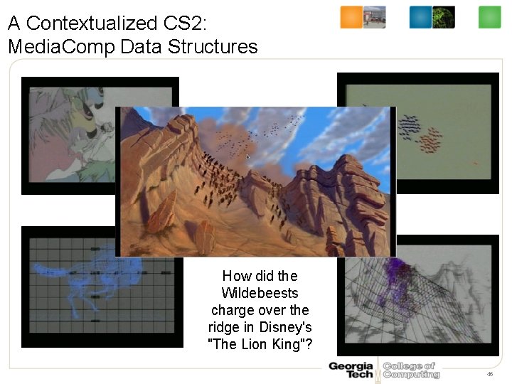 A Contextualized CS 2: Media. Comp Data Structures How did the Wildebeests charge over