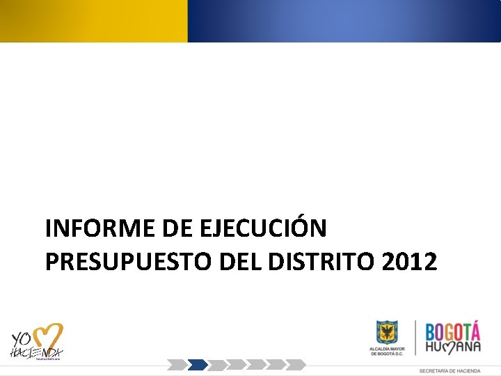 INFORME DE EJECUCIÓN PRESUPUESTO DEL DISTRITO 2012 
