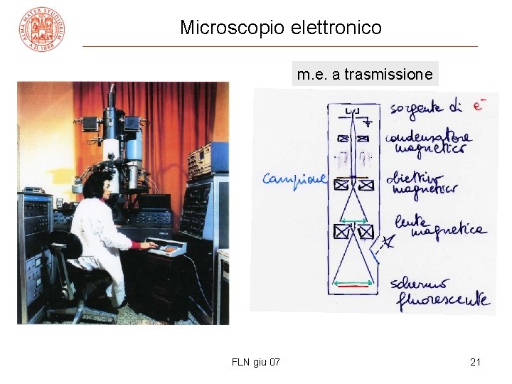 Microscopio elettronico m. e. a trasmissione FLN giu 07 21 