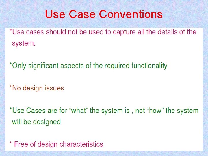 Use Case Conventions 