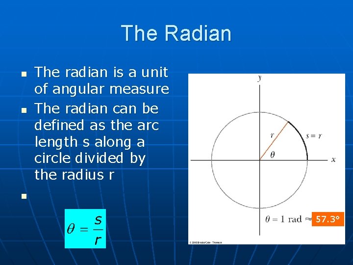 The Radian n n The radian is a unit of angular measure The radian