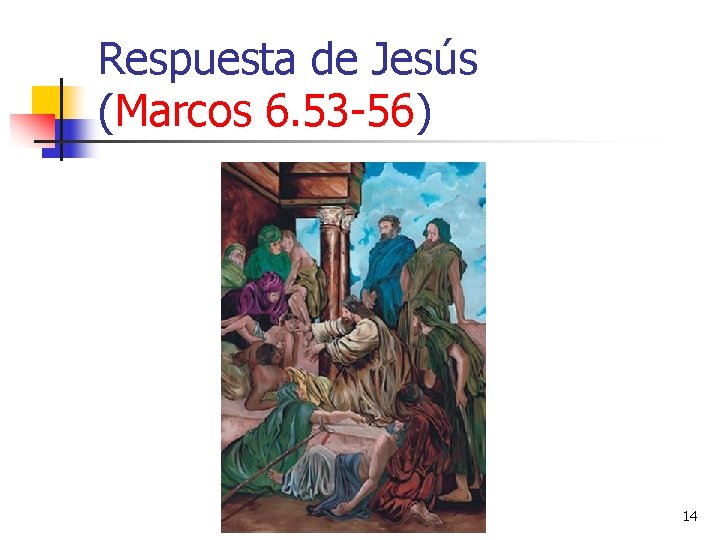 Respuesta de Jesús (Marcos 6. 53 -56) 14 