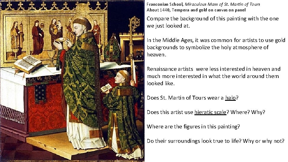 Franconian School, Miraculous Mass of St. Martin of Tours About 1440, Tempera and gold