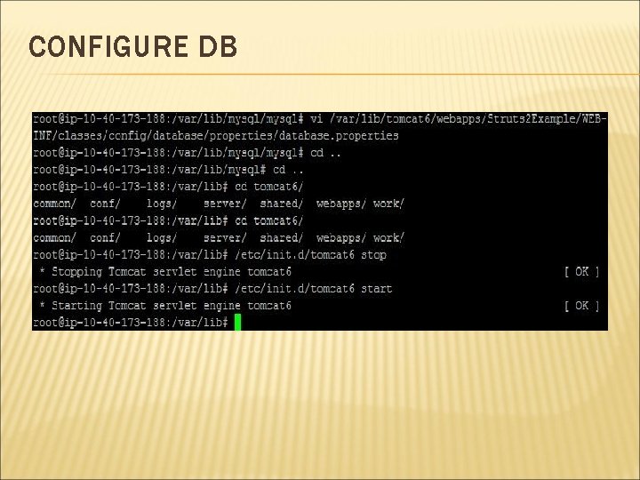 CONFIGURE DB 