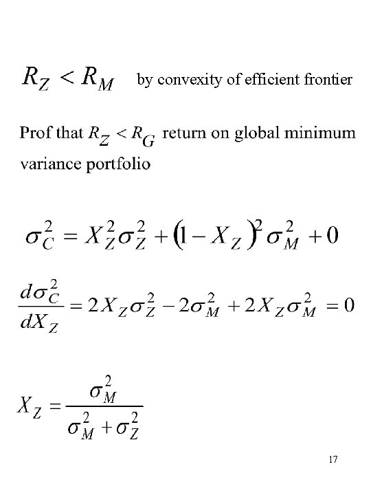 by convexity of efficient frontier 17 