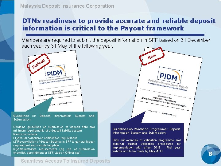 Malaysia Deposit Insurance Corporation DTMs readiness to provide accurate and reliable deposit information is