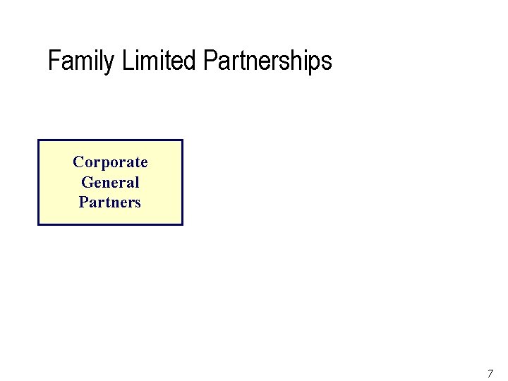 Family Limited Partnerships Corporate General Partners Page 78 of 79 7 