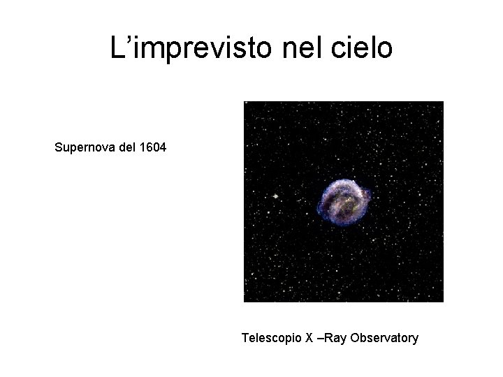 L’imprevisto nel cielo Supernova del 1604 Telescopio X –Ray Observatory 