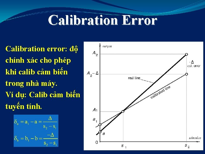 Calibration Error Calibration error: độ chính xác cho phép khi calib cảm biến trong