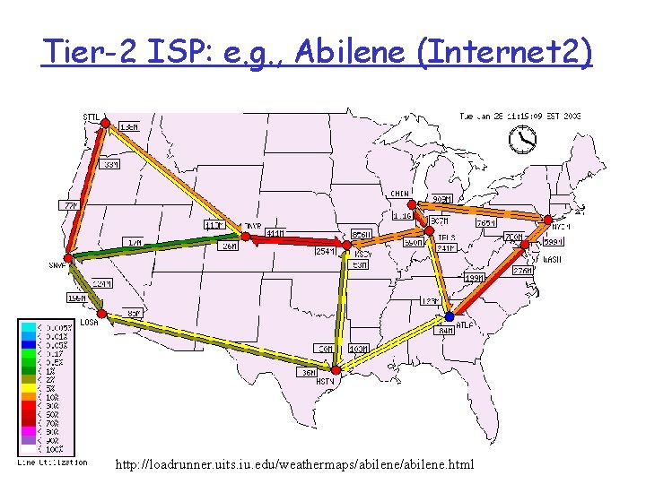 Tier-2 ISP: e. g. , Abilene (Internet 2) http: //loadrunner. uits. iu. edu/weathermaps/abilene. html