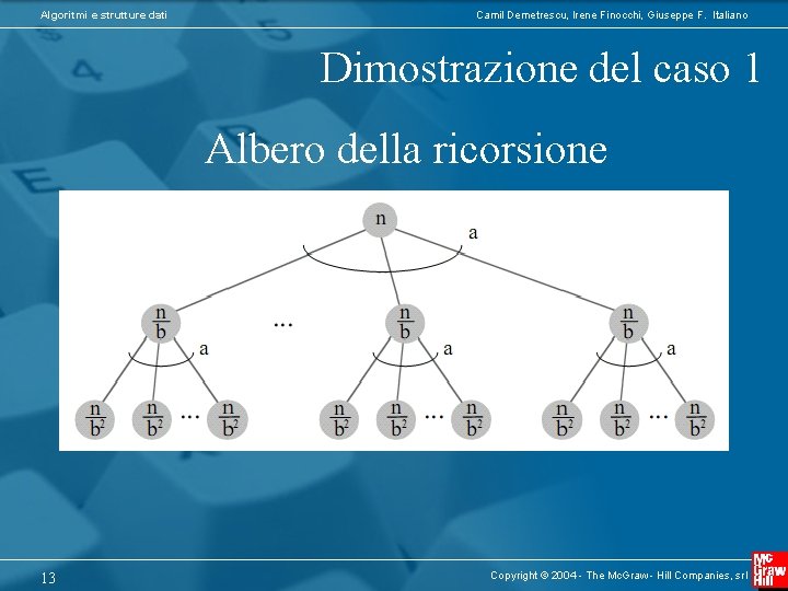 Algoritmi e strutture dati Camil Demetrescu, Irene Finocchi, Giuseppe F. Italiano Dimostrazione del caso