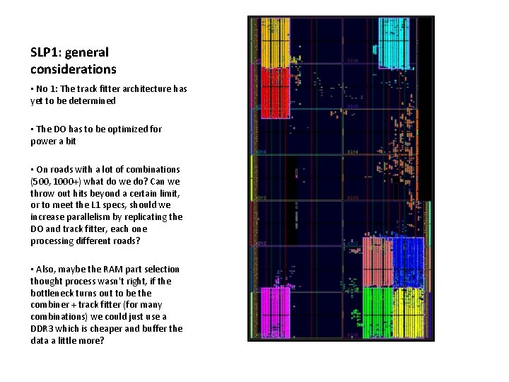 SLP 1: general considerations • No 1: The track fitter architecture has yet to