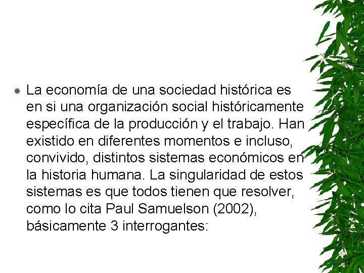  La economía de una sociedad histórica es en si una organización social históricamente