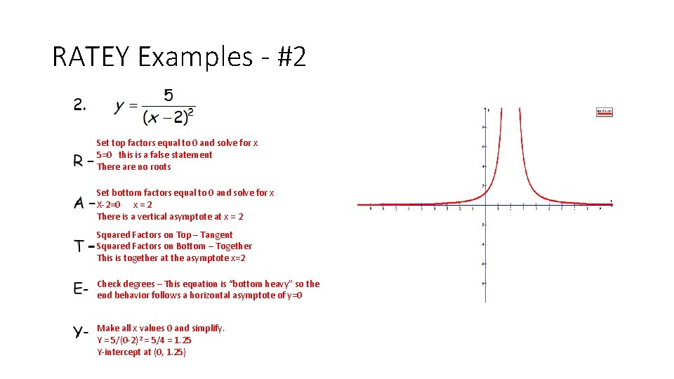 RATEY Examples - #2 Set top factors equal to 0 and solve for x