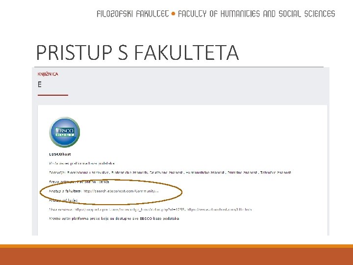 PRISTUP S FAKULTETA 