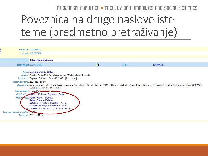 Poveznica na druge naslove iste teme (predmetno pretraživanje) 