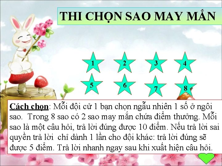 THI CHỌN SAO MAY MẮN 1 2 3 4 5 6 7 8 Cách