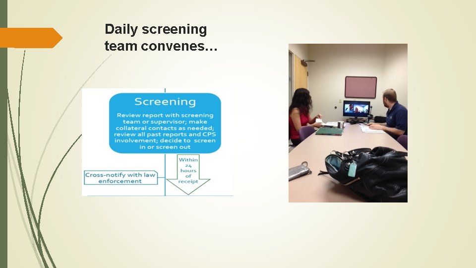 Daily screening team convenes… 