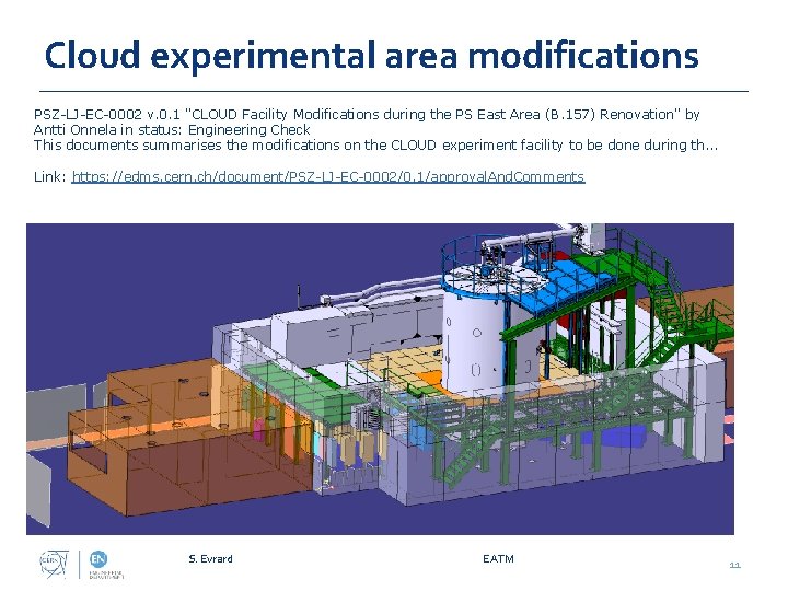 Cloud experimental area modifications PSZ-LJ-EC-0002 v. 0. 1 "CLOUD Facility Modifications during the PS