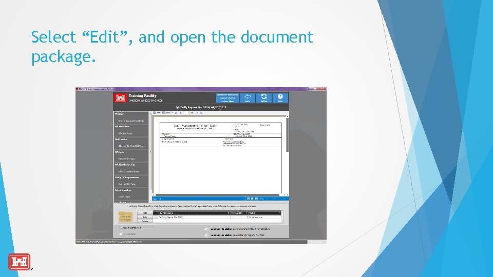 Select “Edit”, and open the document package. 