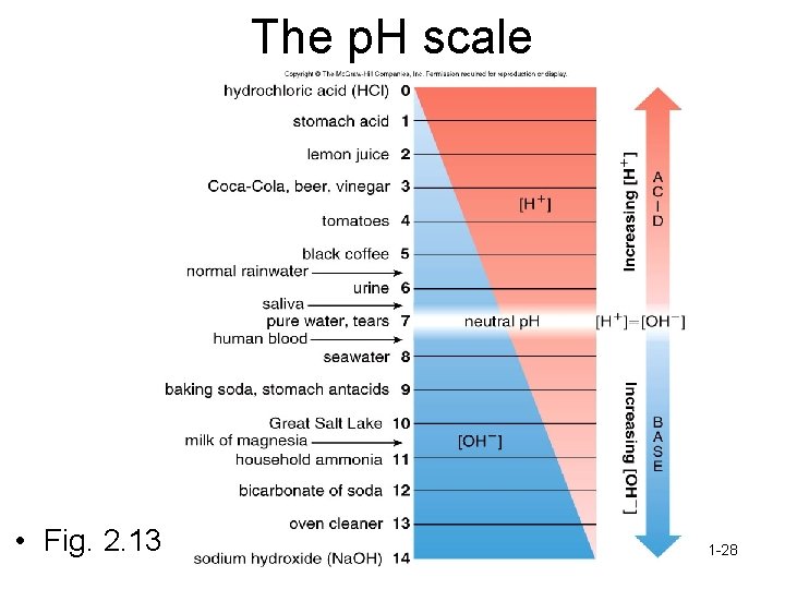 The p. H scale • Fig. 2. 13 1 -28 