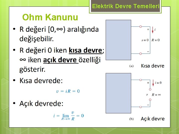 Elektrik Devre Temelleri Ohm Kanunu 