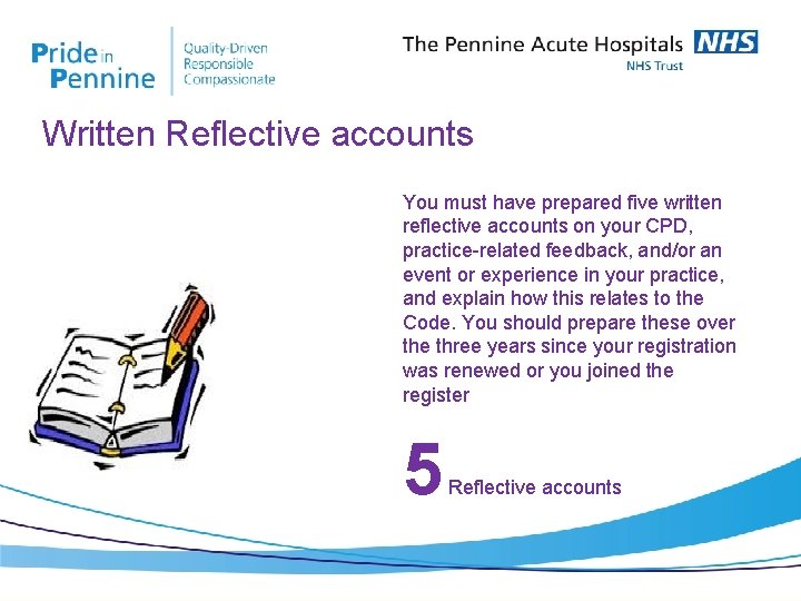 Written Reflective accounts You must have prepared five written reflective accounts on your CPD,