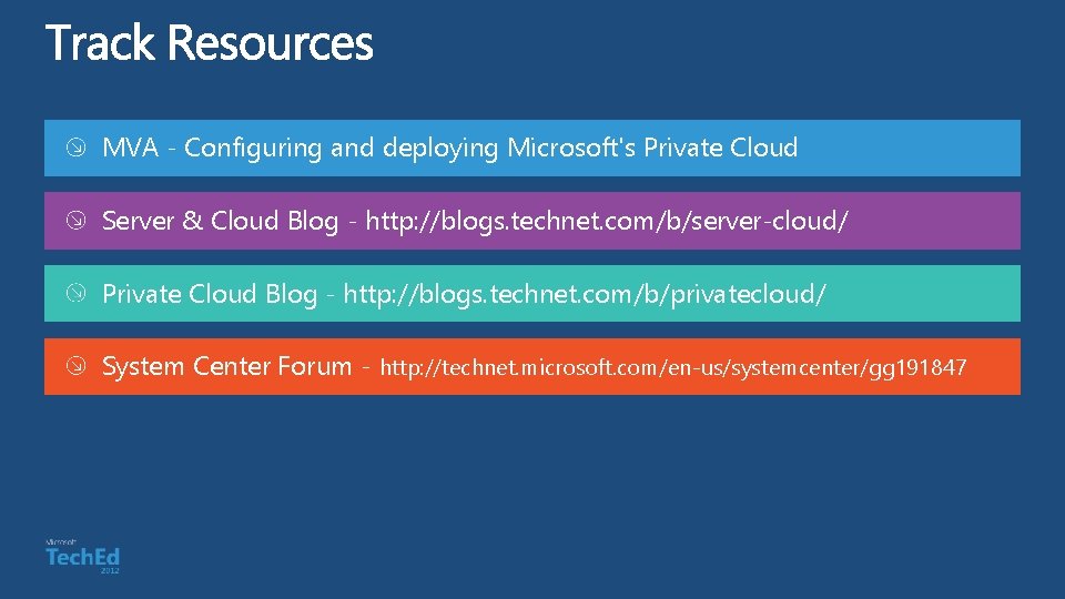 MVA - Configuring and deploying Microsoft's Private Cloud Server & Cloud Blog - http: