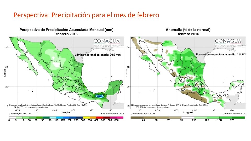 Perspectiva: Precipitación para el mes de febrero 