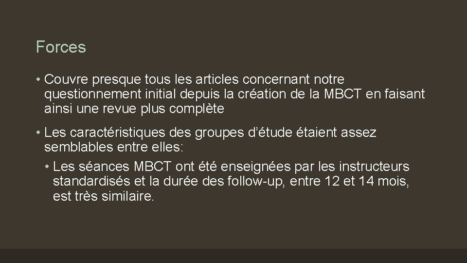 Forces • Couvre presque tous les articles concernant notre questionnement initial depuis la création