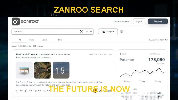 ZANROO SEARCH THE FUTURE IS NOW © 2019 ZANROO. PRIVATE & CONFIDENTIAL Reproduction in