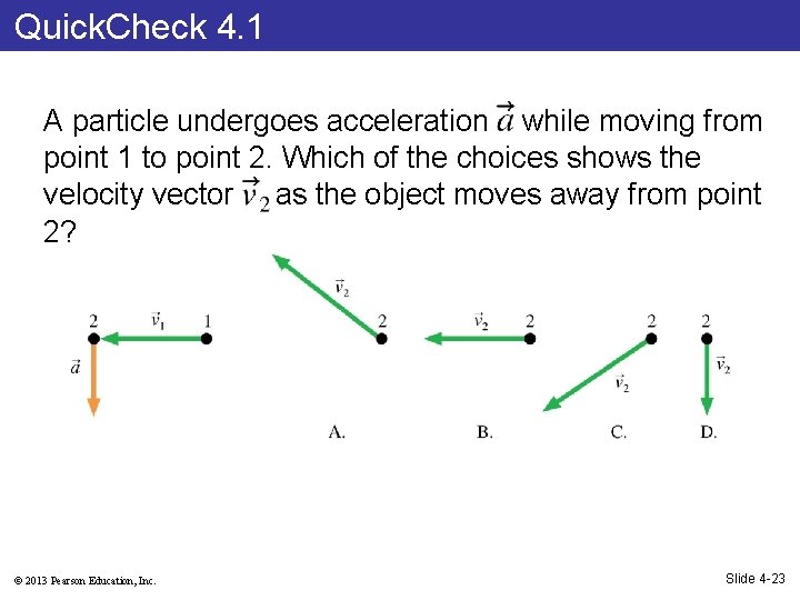 Quick. Check 4. 1 A particle undergoes acceleration while moving from point 1 to