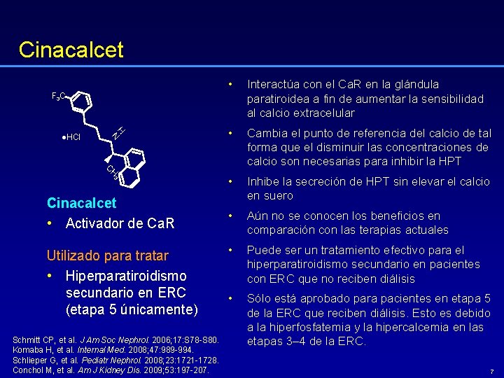 Cinacalcet F 3 C H N ●HCl CH 3 Cinacalcet • Activador de Ca.