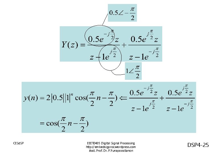 CESd. SP EEET 0485 Digital Signal Processing http: //embedsigproc. wordpress. com Asst. Prof. Dr.