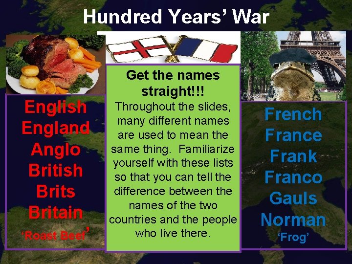 Hundred Years’ War English England Anglo British Brits Britain ‘Roast Beef’ Get the names
